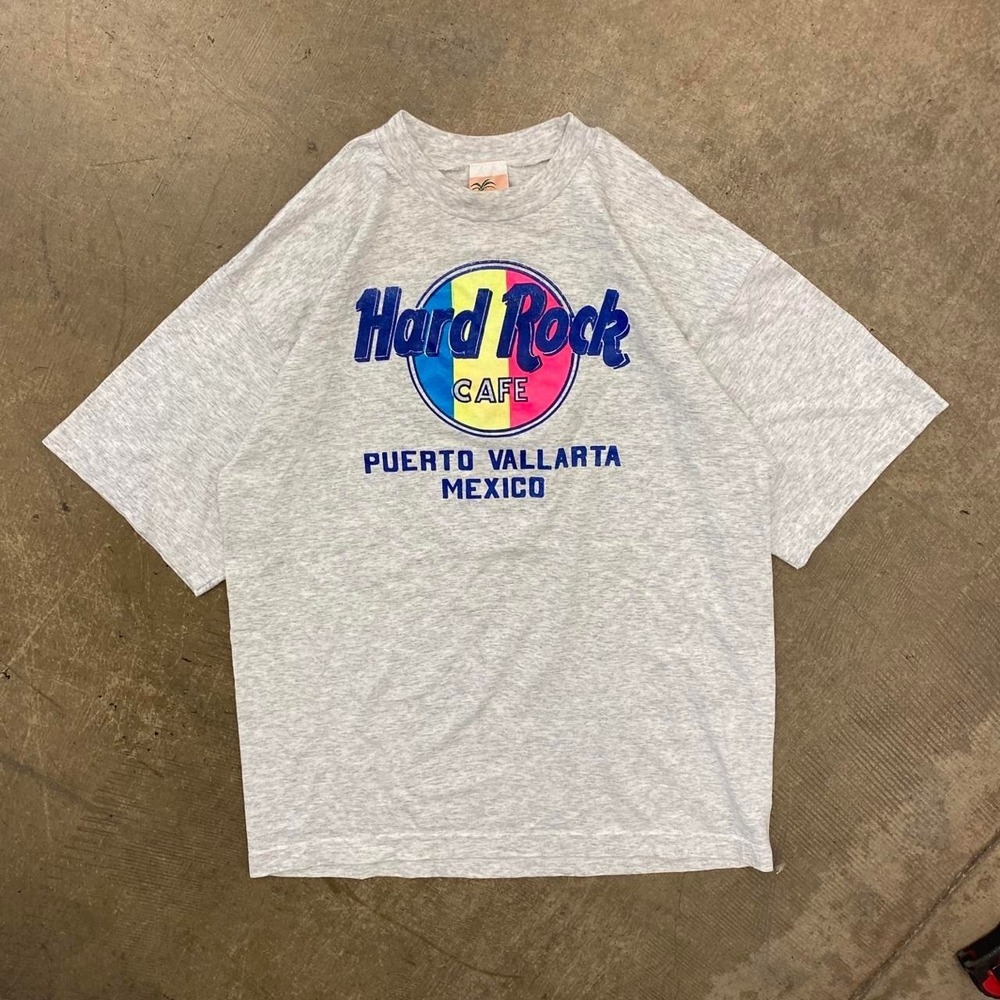 Vintage Hard Rock Cafe Puerto Vallarta Mexico 90s Destination Vacation T-Shirt L